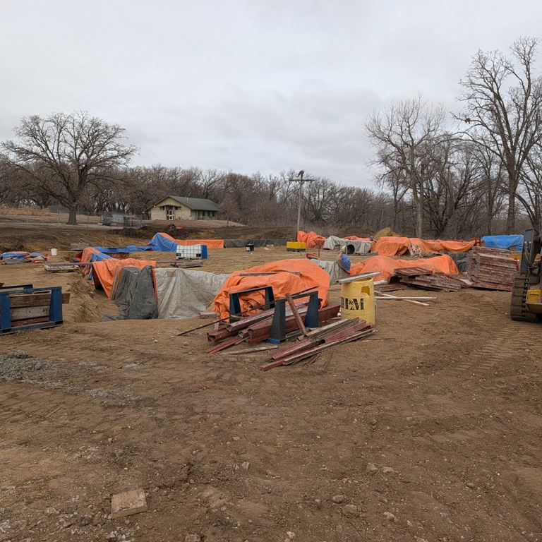 Walls were poured the week of February 16, 2026